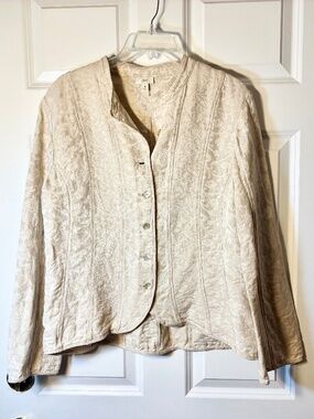 J. Jill Cream Blazer/Lightweight Jacket